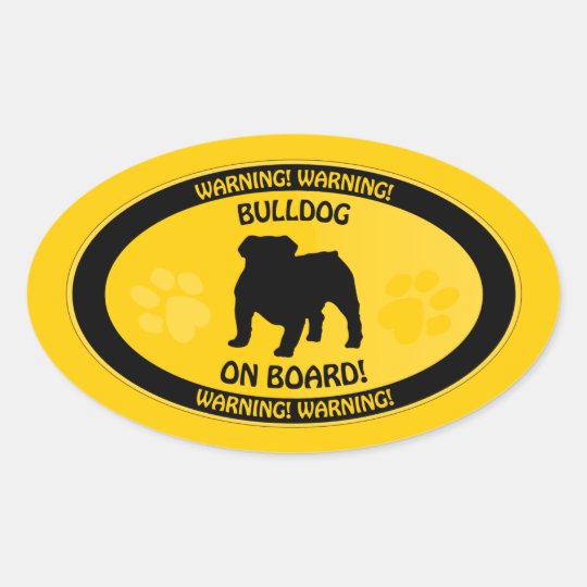 Bulldog Xing Oval Sticker