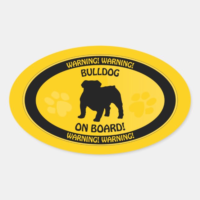 Bulldog Xing Oval Sticker (Front)