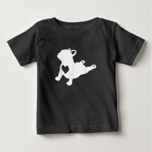 Bulldog Yoga Pose Love Heart Workout Gift Baby T-Shirt