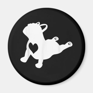 Bulldog Yoga Pose Love Heart Workout Gift Magnet