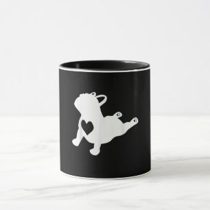 Bulldog Yoga Pose Love Heart Workout Gift Mug