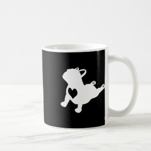 Bulldog Yoga Pose With Heart Of Love French Gift Coffee Mug