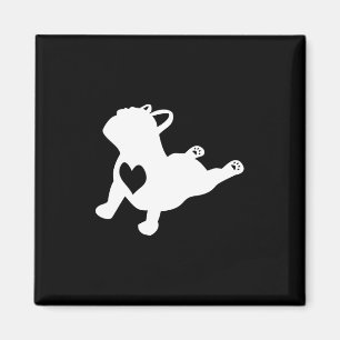 Bulldog Yoga Pose With Heart Of Love French Gift  Magnet