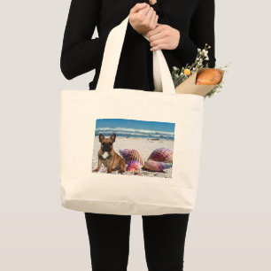 Bulldogen français sur le sac de plage