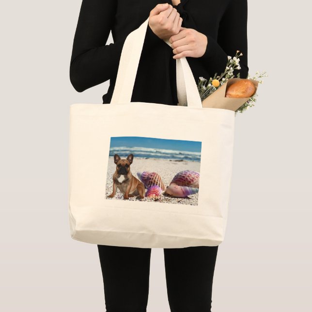 Bulldogen français sur le sac de plage (Devant (produit))