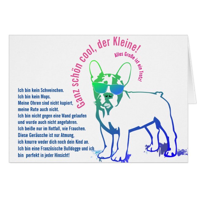 Bulldogge Karten (Devant Horizontal)