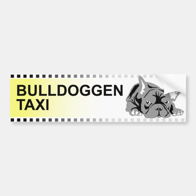 Bulldoggen Taxi (german) Bumper Sticker (Front)