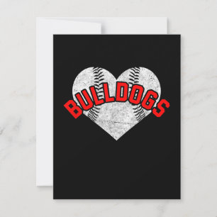 Bulldogs Baseball Softball High School Team Mascot Thank You Card