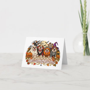 Bulldogs Because People are Creepy Halloween Dogs  Thank You Card