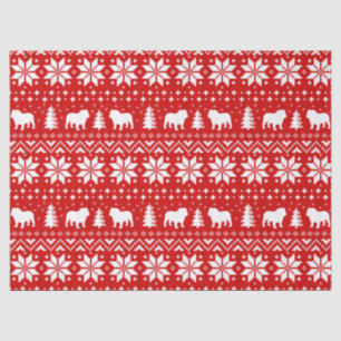 Bulldogs Christmas Sweater Style Pattern Tissue Paper