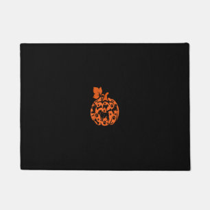 Bulldogs Cute Pumpkin Shape Halloween Thanksgiving Doormat