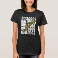 Bulldogs Gold School Sports Fan Team Spirit