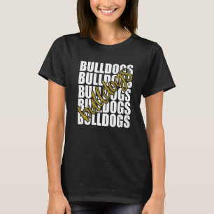 Bulldogs Gold School Sports Fan Team Spirit   T-Shirt