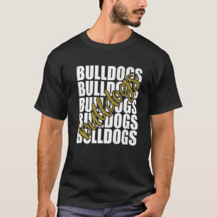 Bulldogs Gold School Sports Fan Team Spirit   T-Shirt
