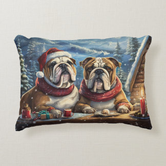 Bulldogs Holiday Design By Rich AMeN Gill Accent Pillow