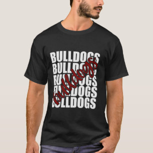 Bulldogs Maroon School Sports Fan Team Spirit T Sh T-Shirt
