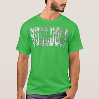 Bulldogs Mascot Distressed Vintage School Sports N T-Shirt