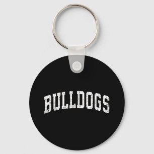 Bulldogs Mascot Vintage Athletic Sports Name Desig Keychain