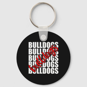 Bulldogs Red School Sports Fan Team Spirit  Keychain