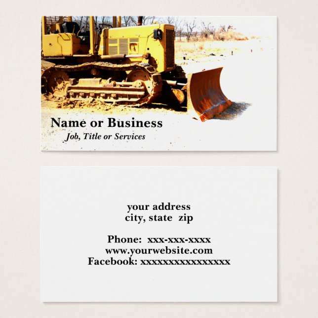 bulldozer business card (Front & Back)