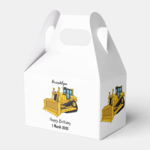 Bulldozer cartoon illustration favor box