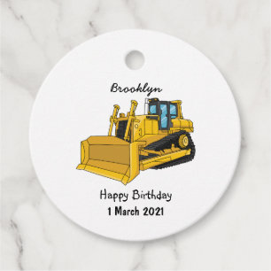Bulldozer cartoon illustration favour tags