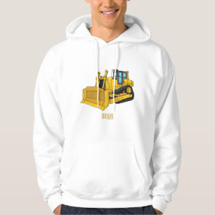 Bulldozer cartoon illustration hoodie