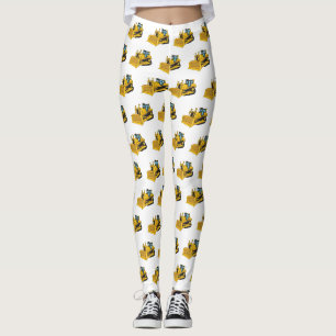 Bulldozer cartoon illustration  leggings