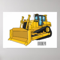 Bulldozer cartoon illustration