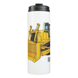 Bulldozer cartoon illustration thermal tumbler