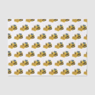 Bulldozer cartoon illustration tissue paper