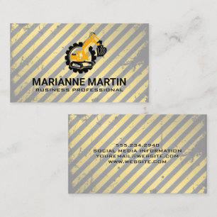 Bulldozer   Caution Construction  Business Card