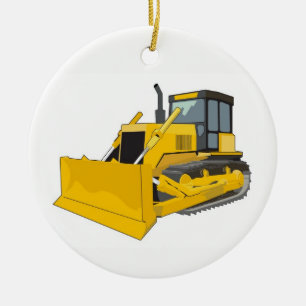 Bulldozer Ceramic Ornament