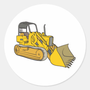 Bulldozer Classic Round Sticker