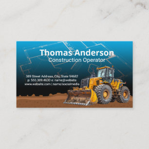 Bulldozer   Construction Blue Prints   Engineer Business Card