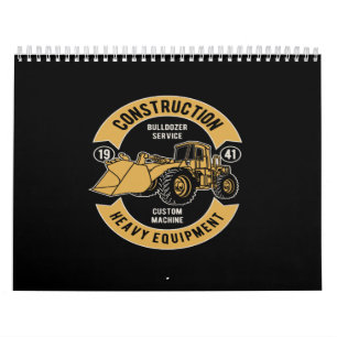 bulldozer  construction heavy equipment calendar