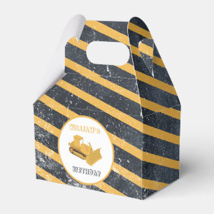 Bulldozer Construction Truck Birthday Boy Favor Box