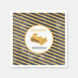 Bulldozer Construction Truck Birthday Boy Napkin