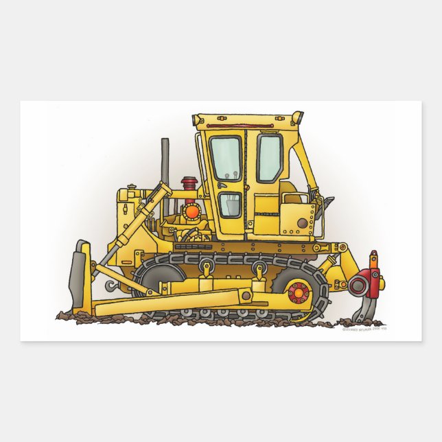 Bulldozer Dozer Sticker (Front)