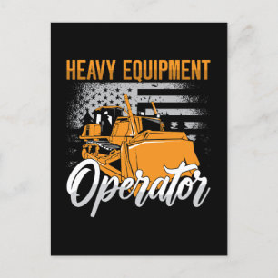 Bulldozer Heavy Equipment Operator Construction Holiday Postcard