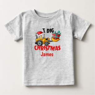 Bulldozer I Dig Christmas Personalized T-Shirt