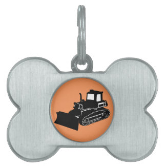 bulldozer pet name tag