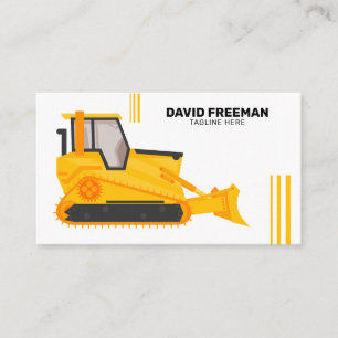 Bulldozer White Construction Heavy Equipment Business Card