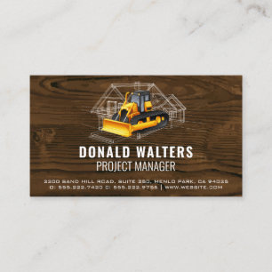 Bulldozer   Wood    Blueprints Business  Business Card