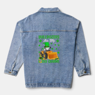 Bulldozers Are My Lucky Charms Bulldozer St Patric Denim Jacket