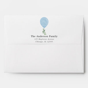 Bulle bleu eucalyptus enveloppes blanches 5x7 cart