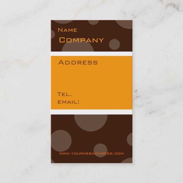 bulle de chocolat orange, cartes de profil vertica (Devant)