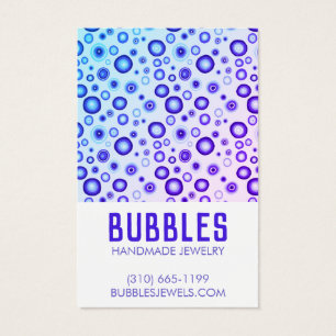 BULLES BLEUS Écoutant collier bijoux carte d'affic