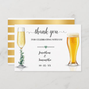 Bulles & Brews Douche Mariage plat Carte de remerc