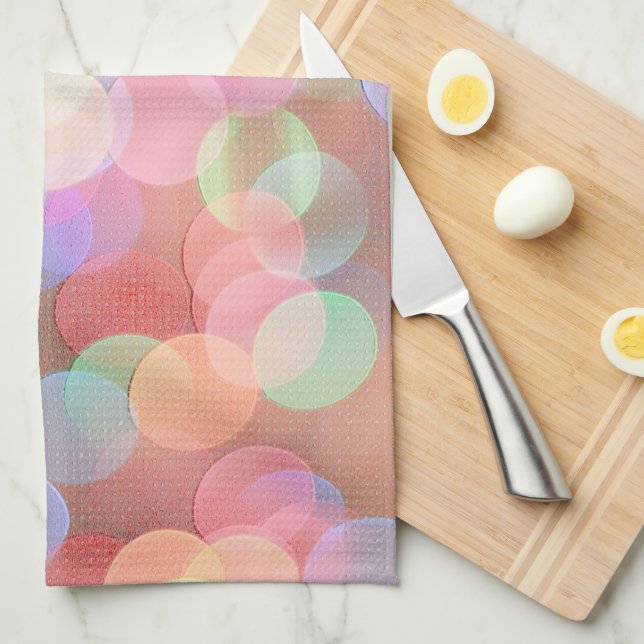 Bulles colorées Serviette de cuisine (Quart Plié)